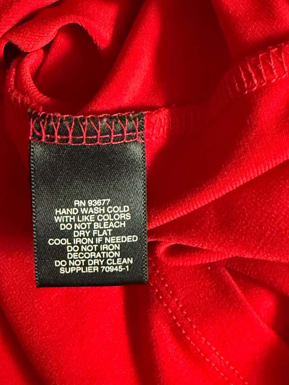 Liz Claiborne Career Petite Red 3/4 Sleeve Embellished Neckline Blouse - Picture 3 of 4